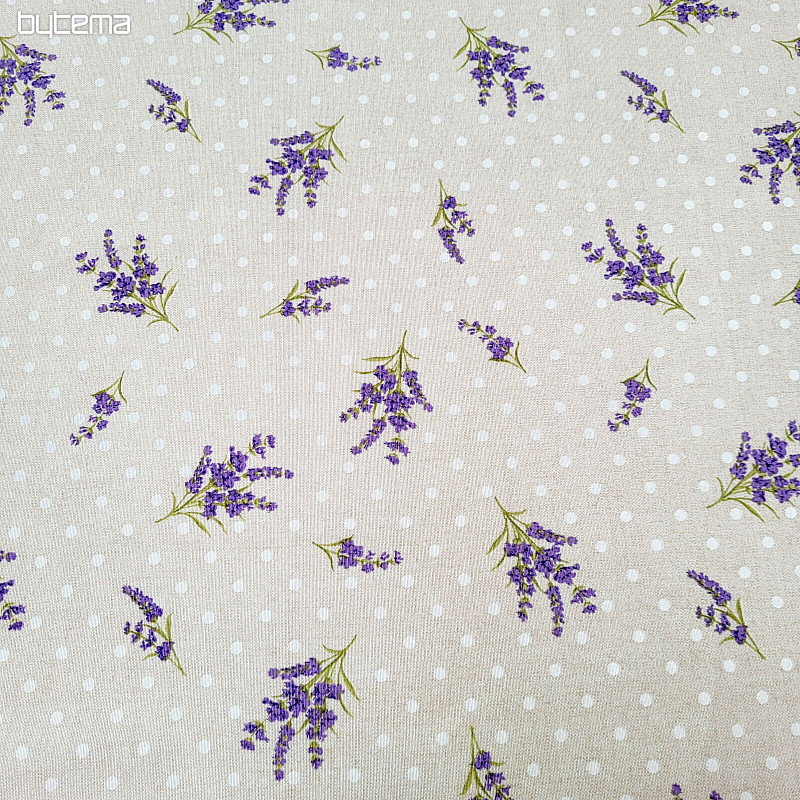 Tissu déco LAVANDE pois