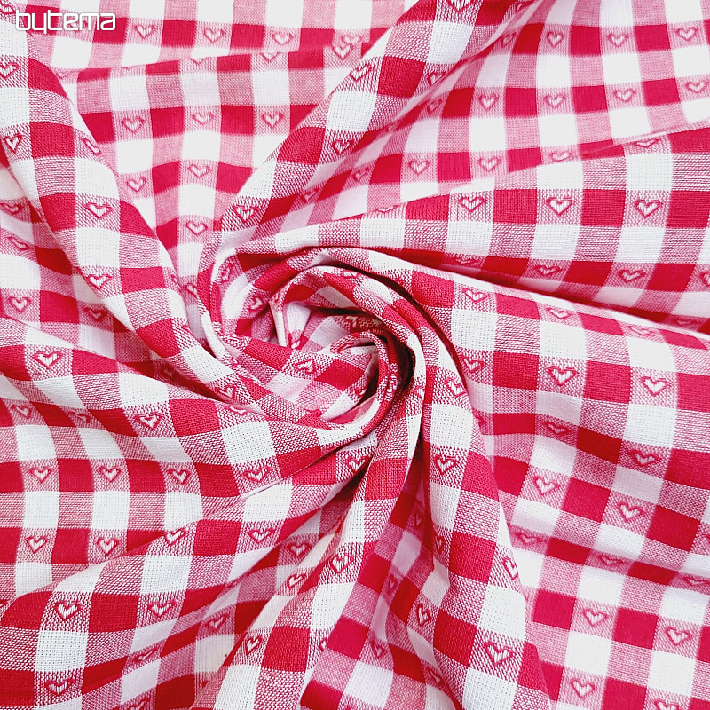 Tissu décoratif KANAFAS SOFI HEART rouge