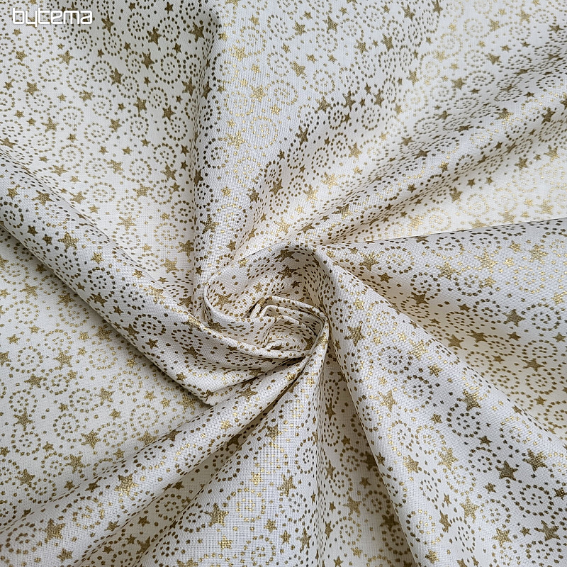 Tissu coton ÉTOILES DE NOËL ET SPIRALES