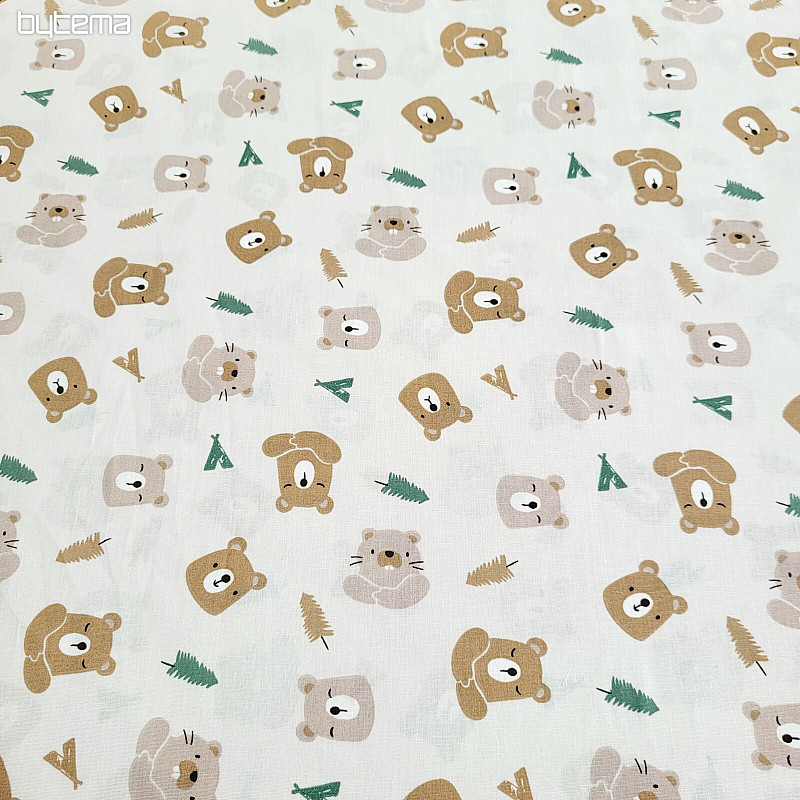 Tissu coton OURS ET CASTOR