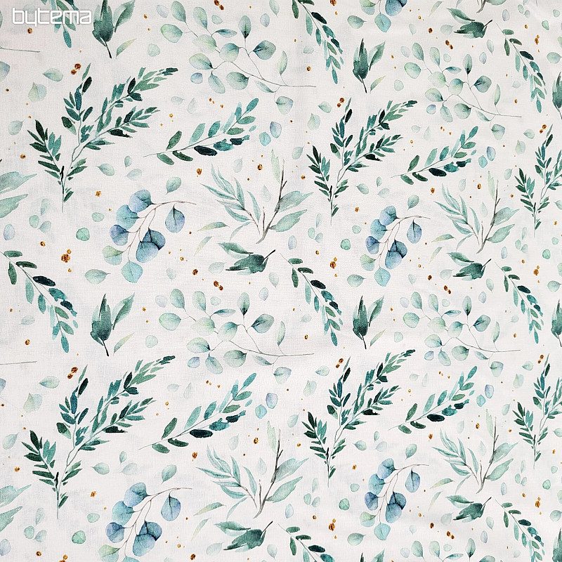 Tissu coton FINE TWIGS vert