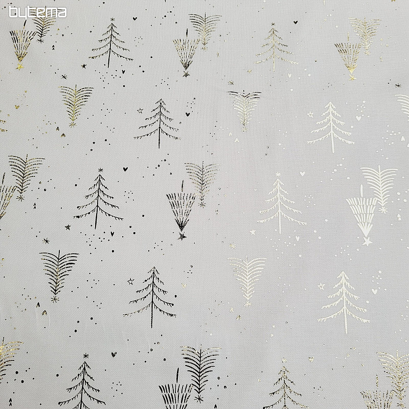 Tissu TOILE de coton ARBRES DORÉS