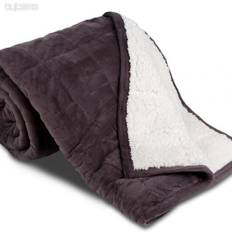 Couverture microfibre EXTRA DOUCE point de mouton ANTHRACITE