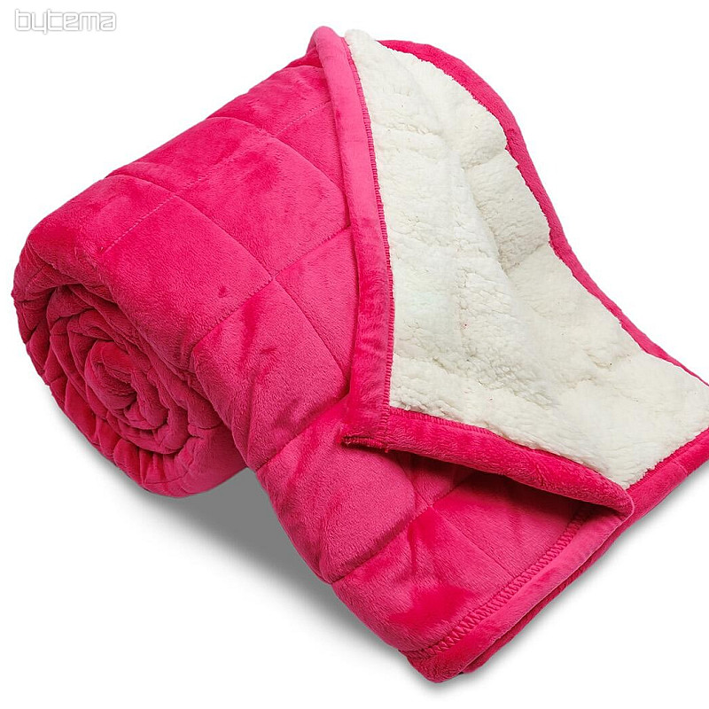 Couverture microfibre EXTRA DOUCE point mouton ROSE