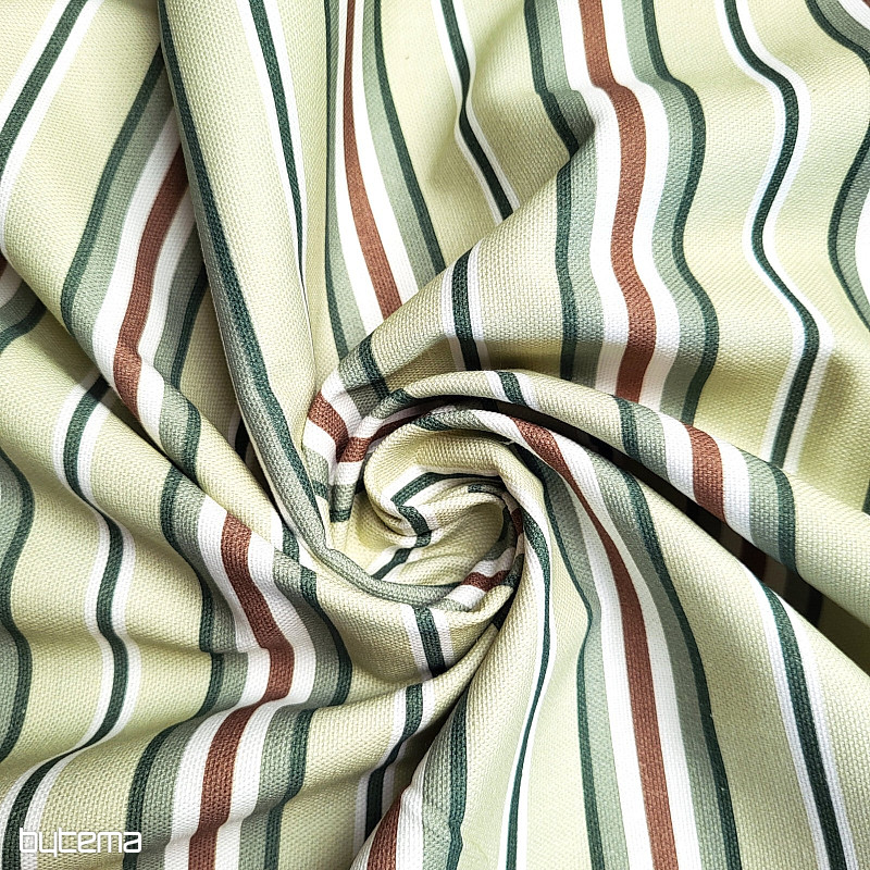 Tissu décoratif RAYURES VERTES