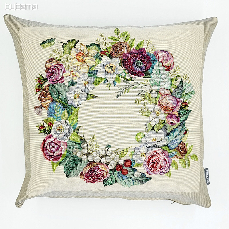 Housse de coussin tapisserie WREATH FOR JOY