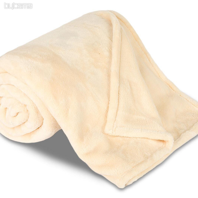 Couverture microflanelle CRÈME lisse