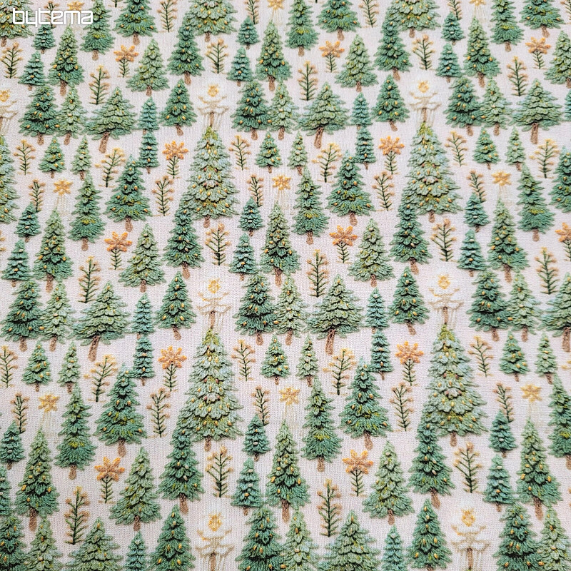 Tissu coton ARBRES DE NOËL