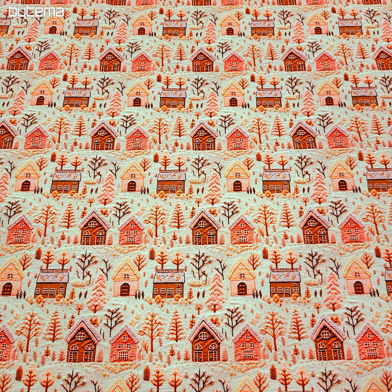 Tissu coton VILLAGE DE NOËL