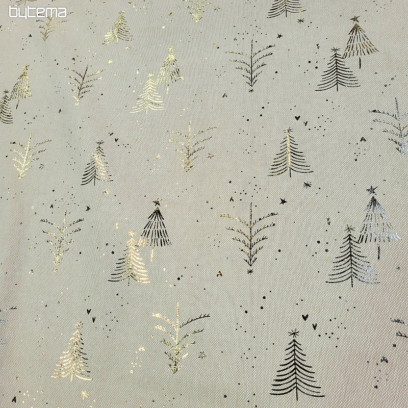 Tissu coton ARBRES BEIGE