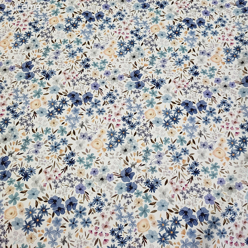 Tissu coton ROMANA bleu