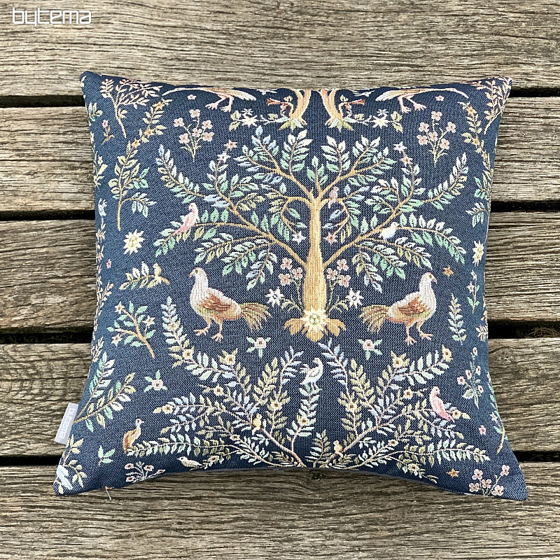 Housse de coussin tapisserie WILLIAM MORRIS bleu - all over