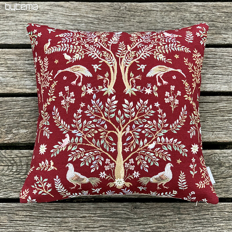Housse de coussin tapisserie WILLIAM MORRIS bordeaux - all over
