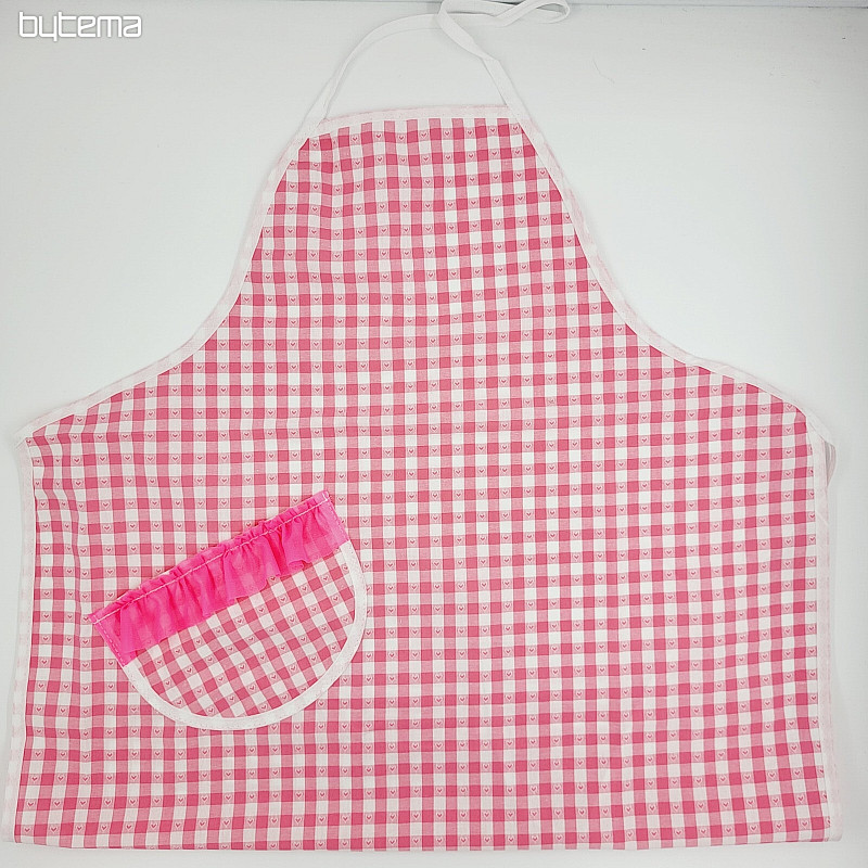 Tablier avec bavette COEUR ROSE