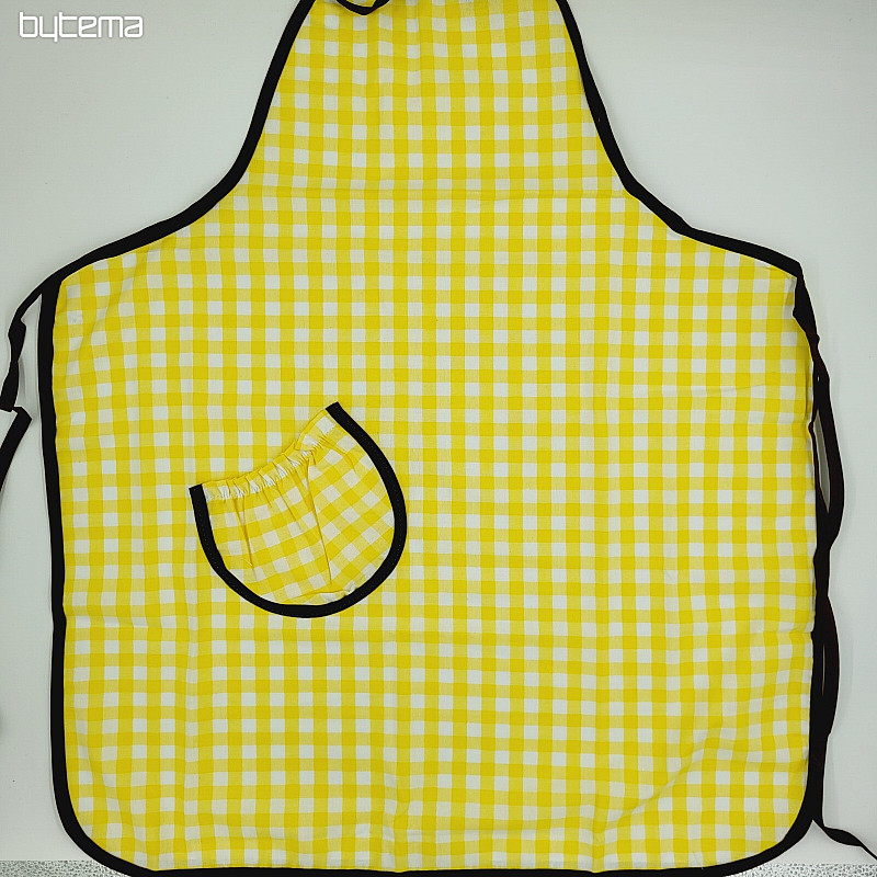 Tablier avec bavette CARREAUX JAUNE