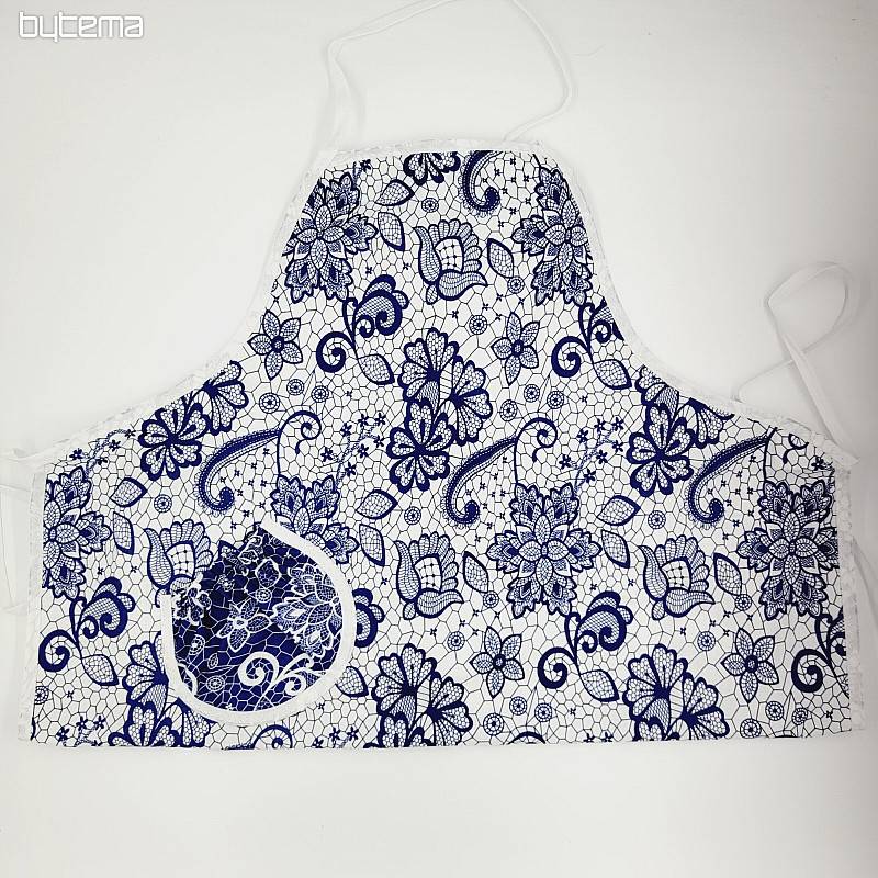 Tablier avec bavette BLANC BLEU