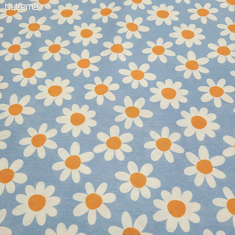 Tissu décoratif MARGUERITES BLEU