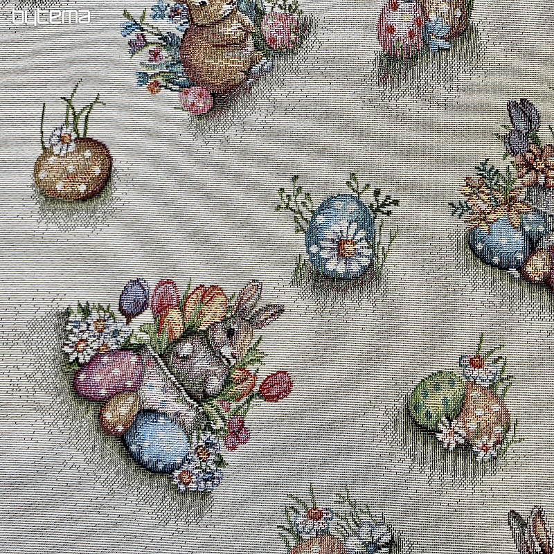 Tissu pour tapisserie LIÈVRE DANS UN POT DE FLEURS