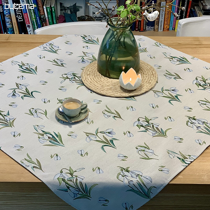 Nappe et écharpe en tapisserie PERCE-NEIGE