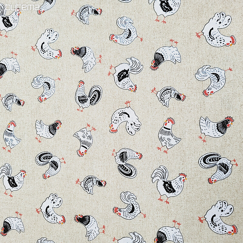 Tissu décoratif POULE ET ROCKERS