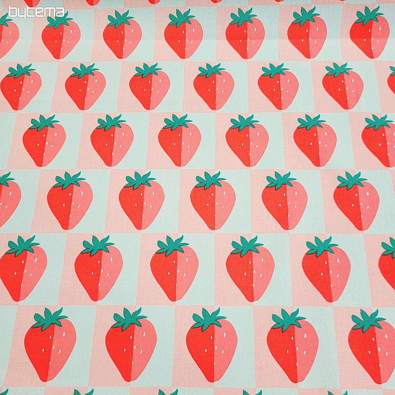 Tissu en coton FRAISES