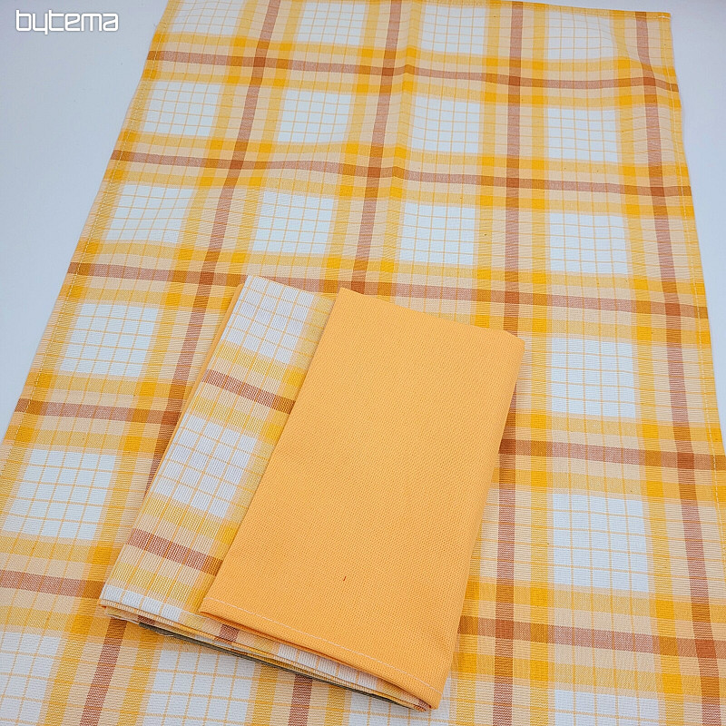 Serviettes en coton à carreaux ORANGE