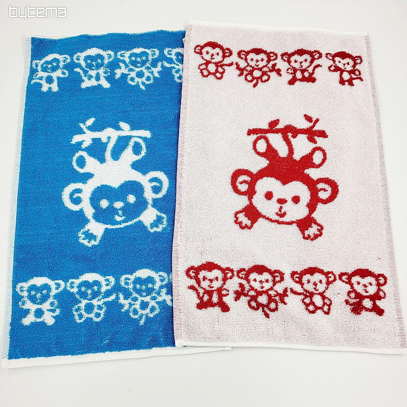 Serviette enfant SINGE - mélange de couleurs