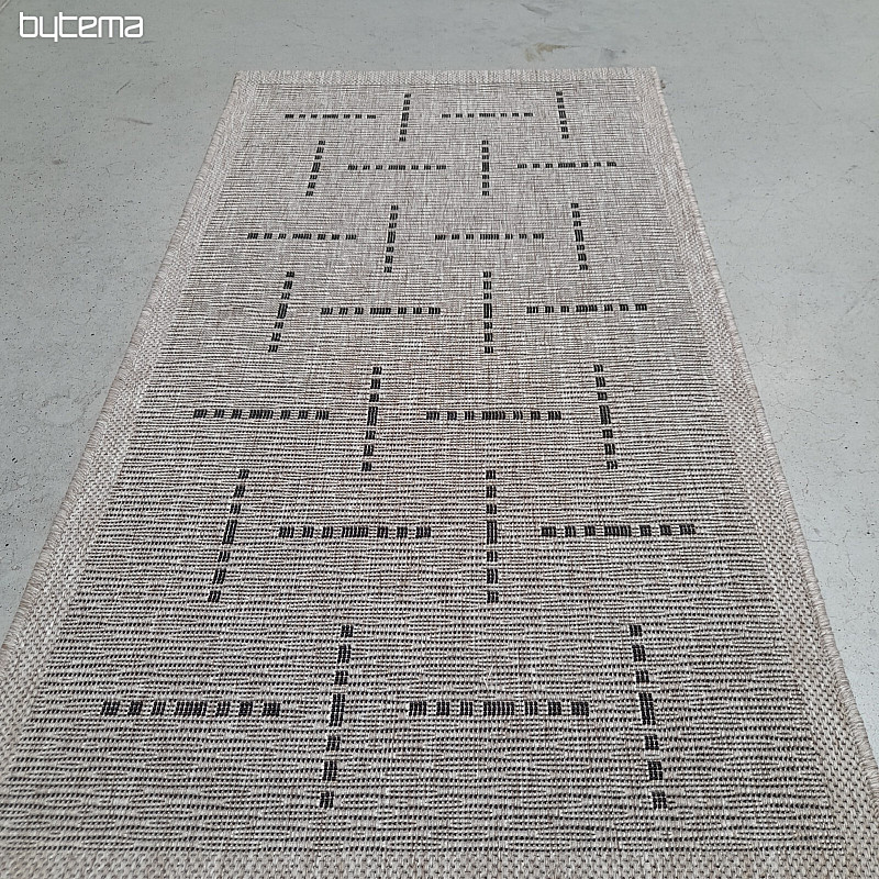 Tapis bouclé FLOORLUX 20008 lignes argent-noir