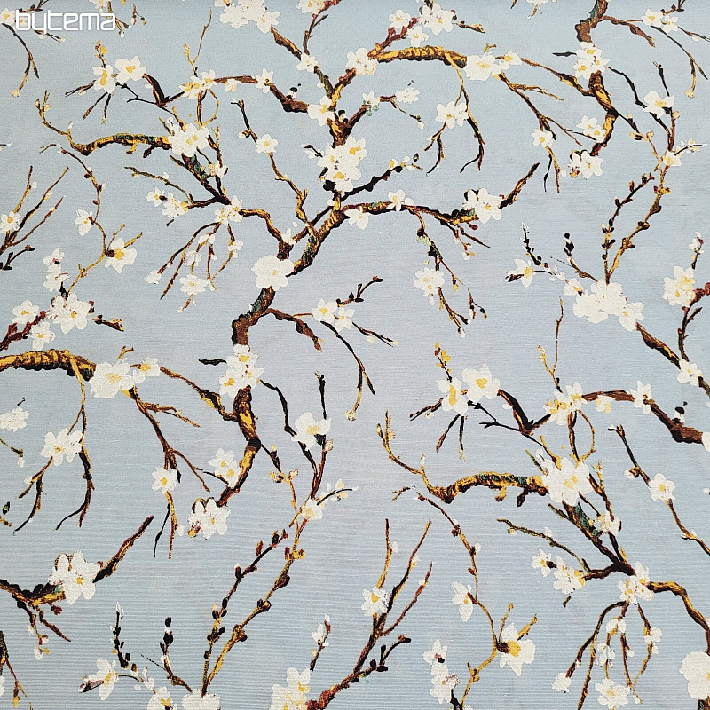 Tissu décoratif CHERRY BLOSSOM bleu