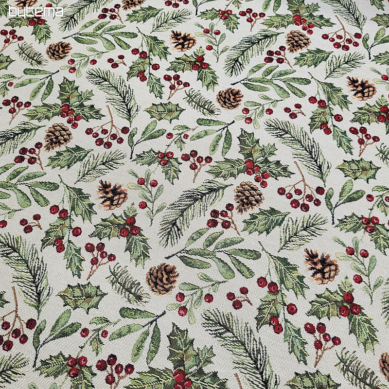 Tissu tapisserie SAPIN DE NOËL Brindilles