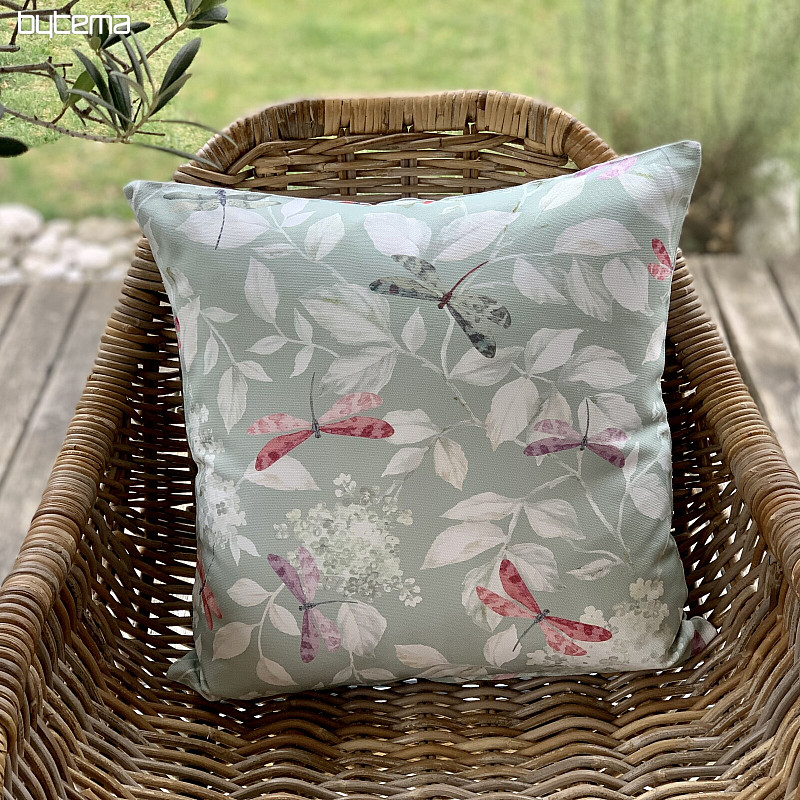 Taie d&#39;oreiller décorative ROSETO DRAGONFLY menthol