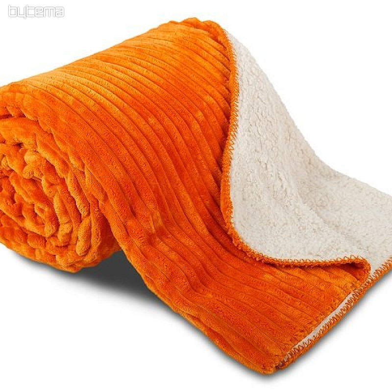 couverture microfibre EXTRA SOFT SHEEP velours côtelé - rouille