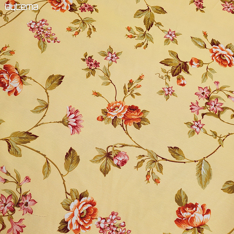 Tissu décoratif CAÉSAR JAUNE PETITE FLEUR