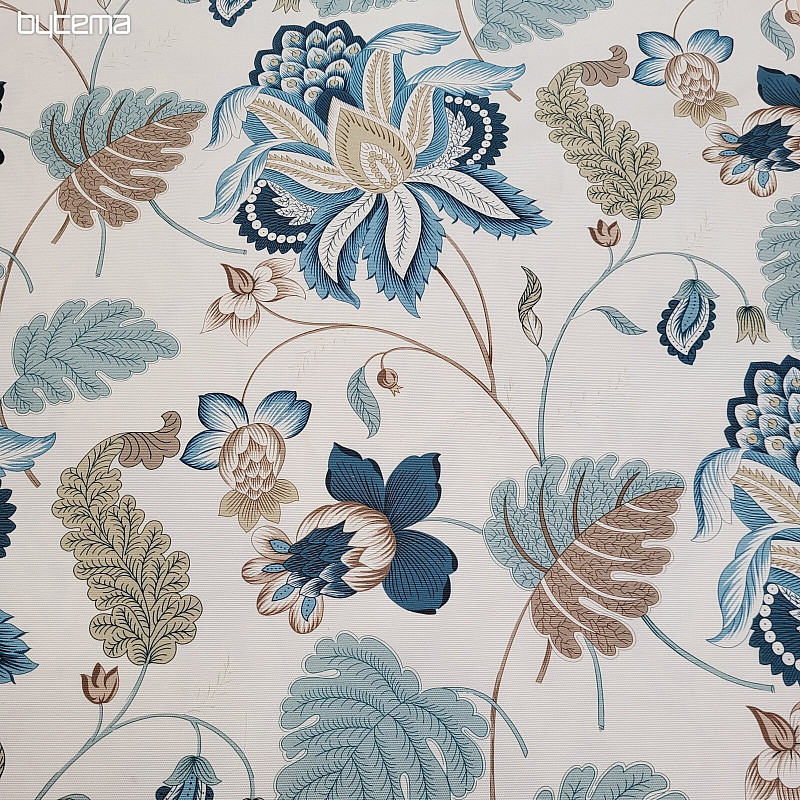 Tissu décoratif MONTANA 48 BLUE LARGE FLOWERS