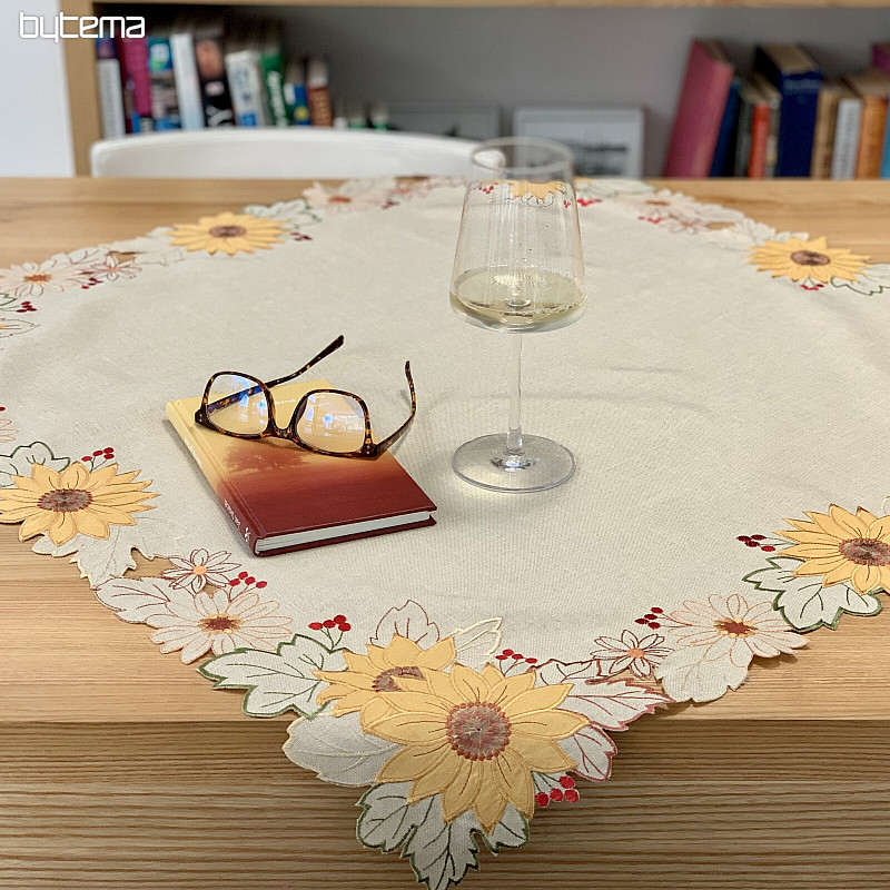 Nappe brodée TOURNESOL