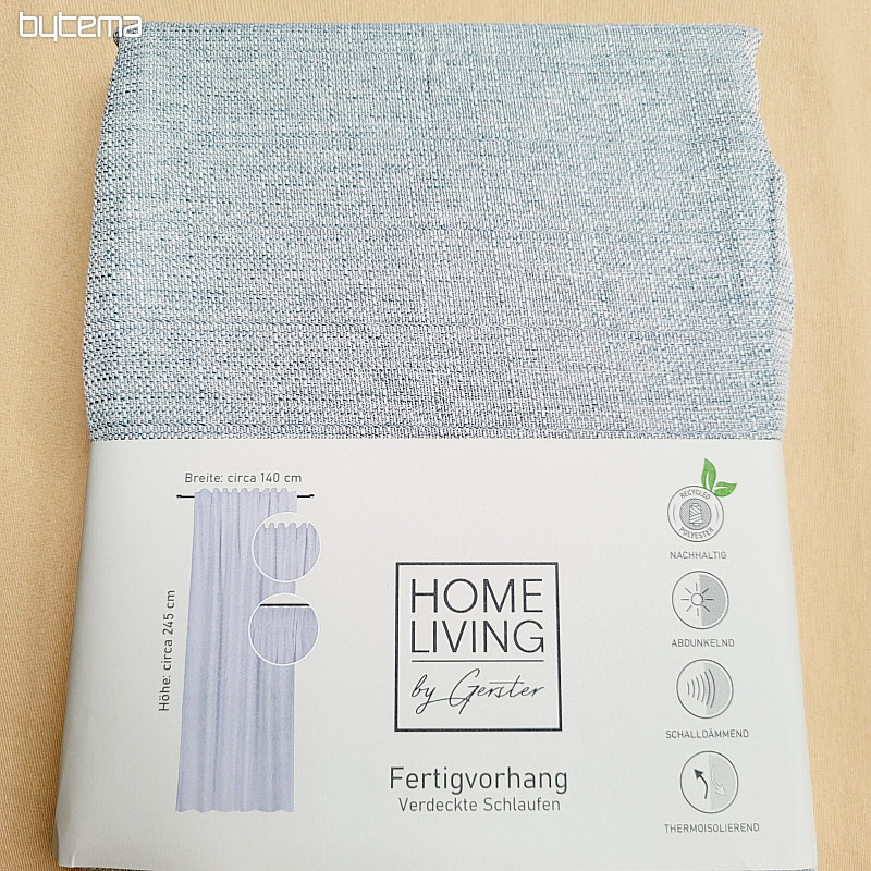 Rideau prêt à poser luxueux HOME LIVING gris-bleu