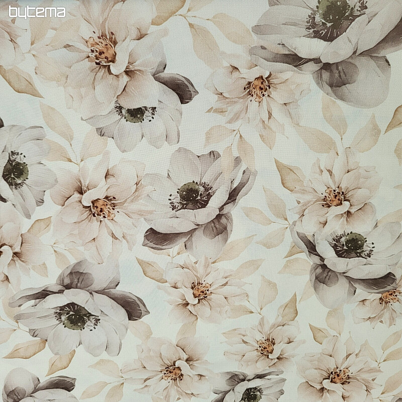 Tissu décoratif OXFORD BEIGE FLEUR