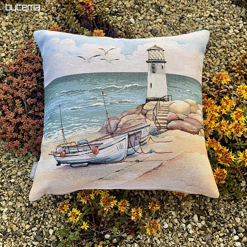 Taie d'oreiller tapisserie PHARE À MARÉE BASSE