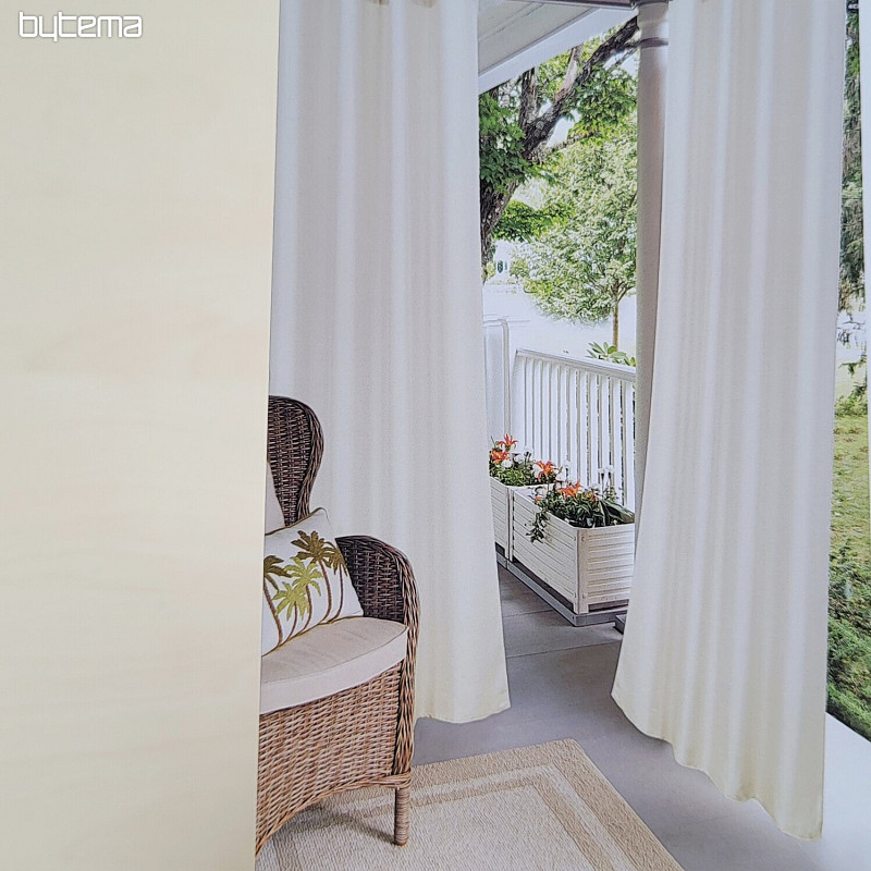 Rideau d'extérieur décoratif GAIA BEIGE anneaux