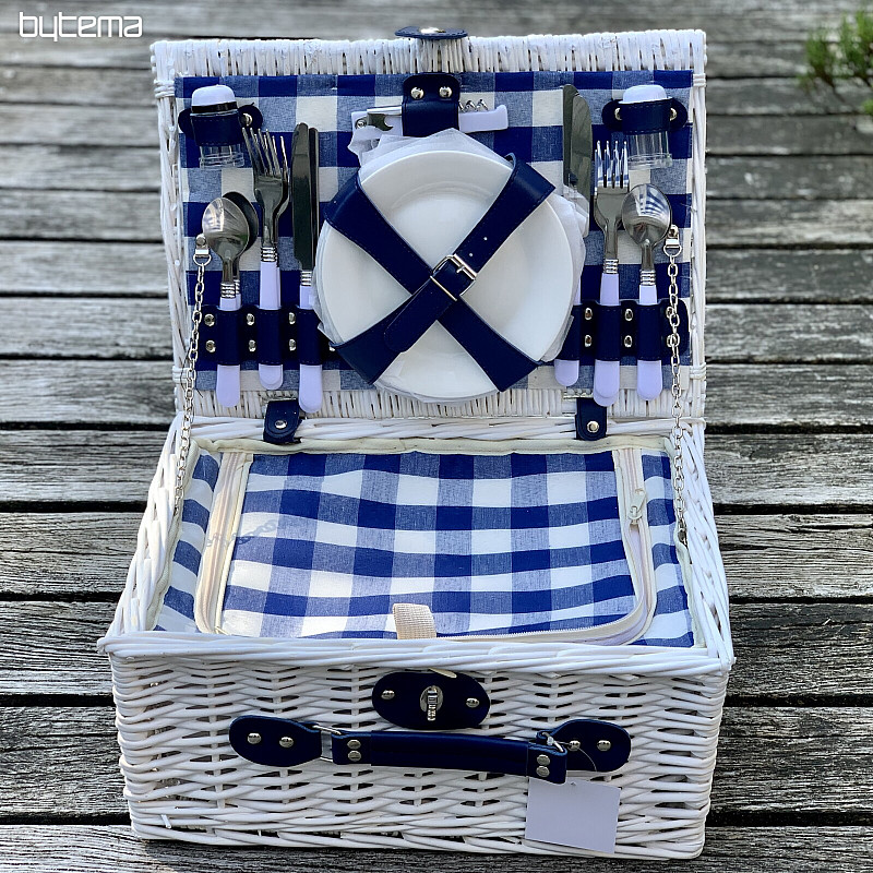 Panier pique-nique GARDEN blanc pour 4 personnes