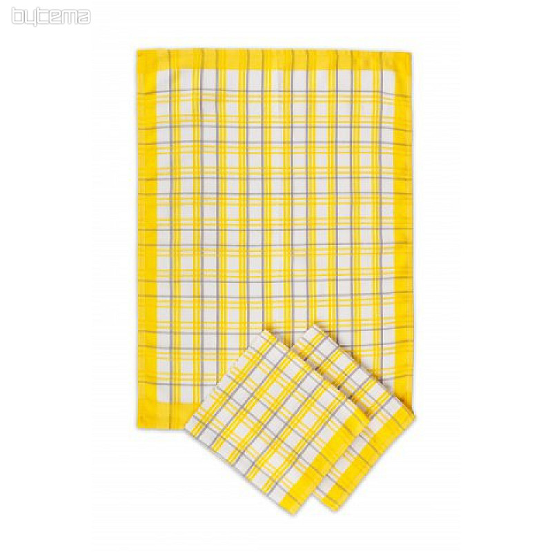 Serviettes Carreaux traditionnels JAUNE 3 pcs