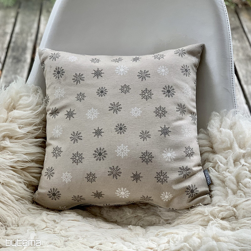 Housse décorative de Noël FLAKES GRIS BLANC