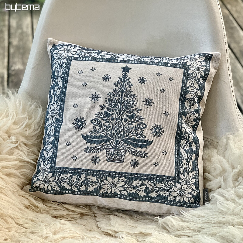 Housse de tapisserie de Noël FOLK CHRISTMAS 3 bleu