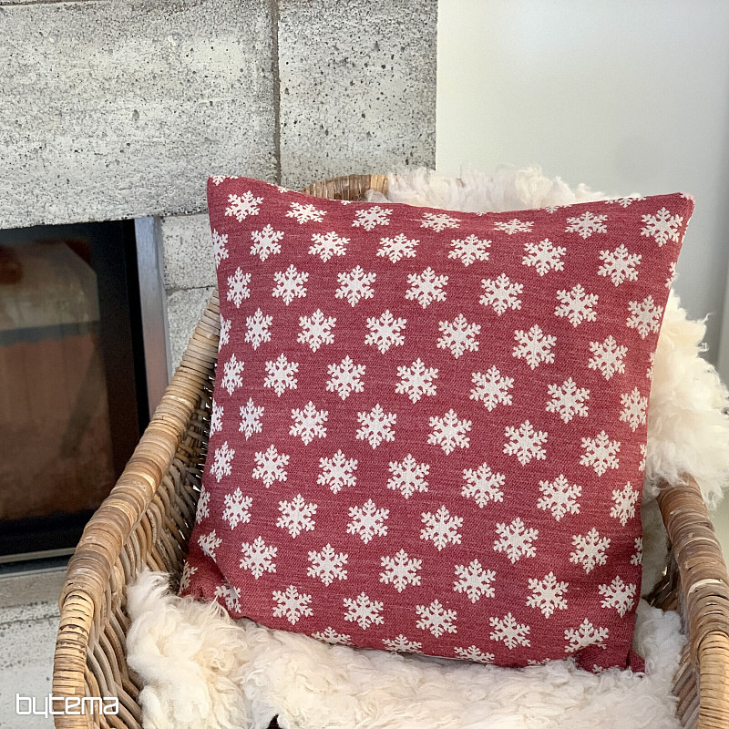 Housse décorative luxueuse FLAKES ROUGE
