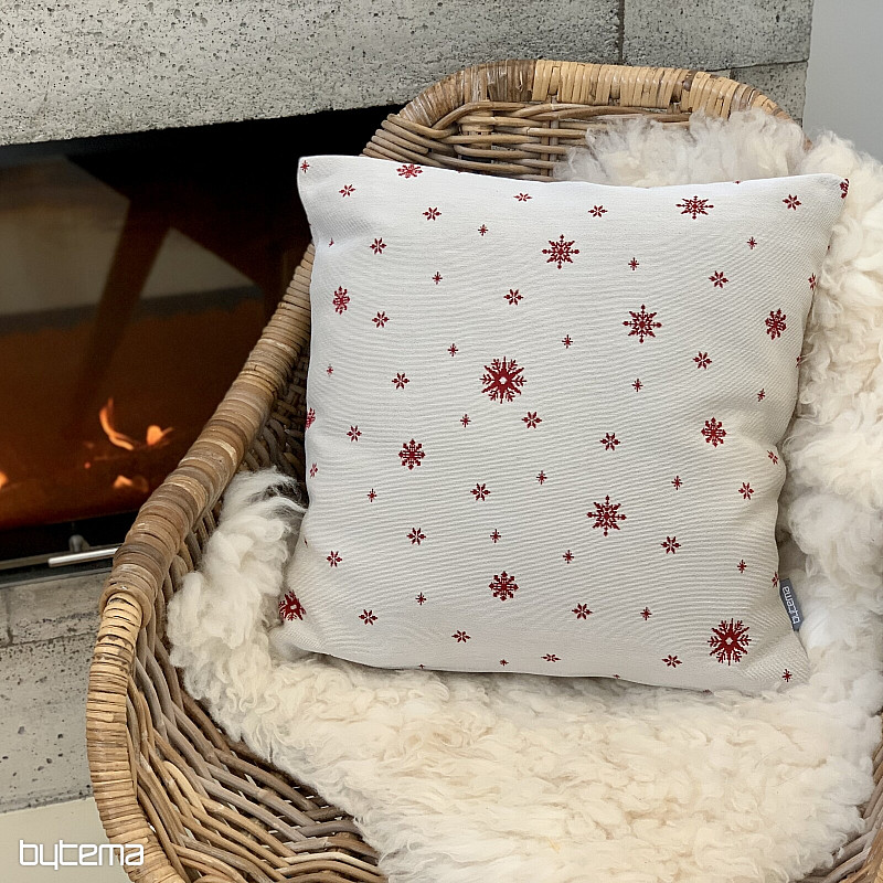 Housse de tapisserie de Noël Flocons fins ROUGES