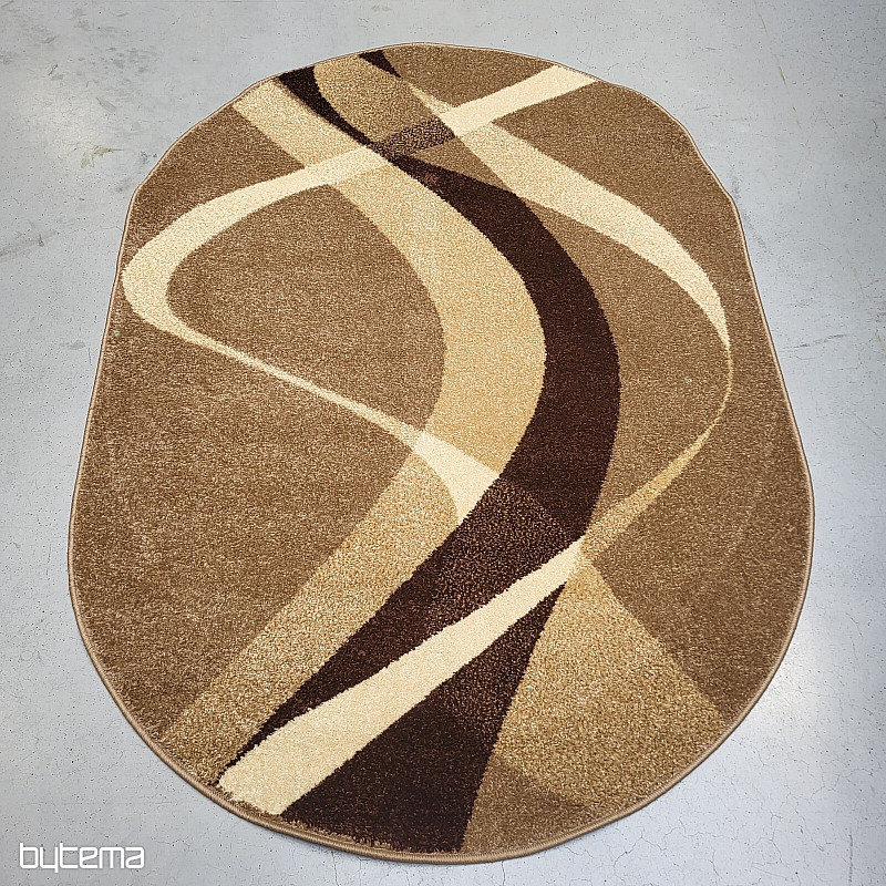 Tapis ovale marron beige