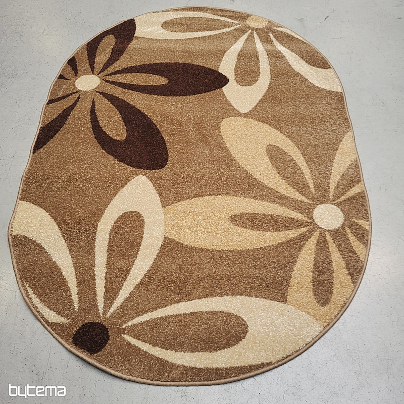 Tapis ovale beige cacao FLOWER