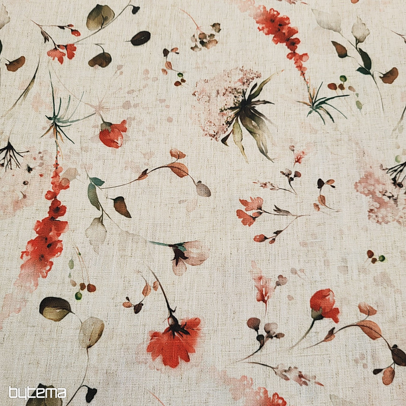 Tissu décoratif FLEURS TARDIVES