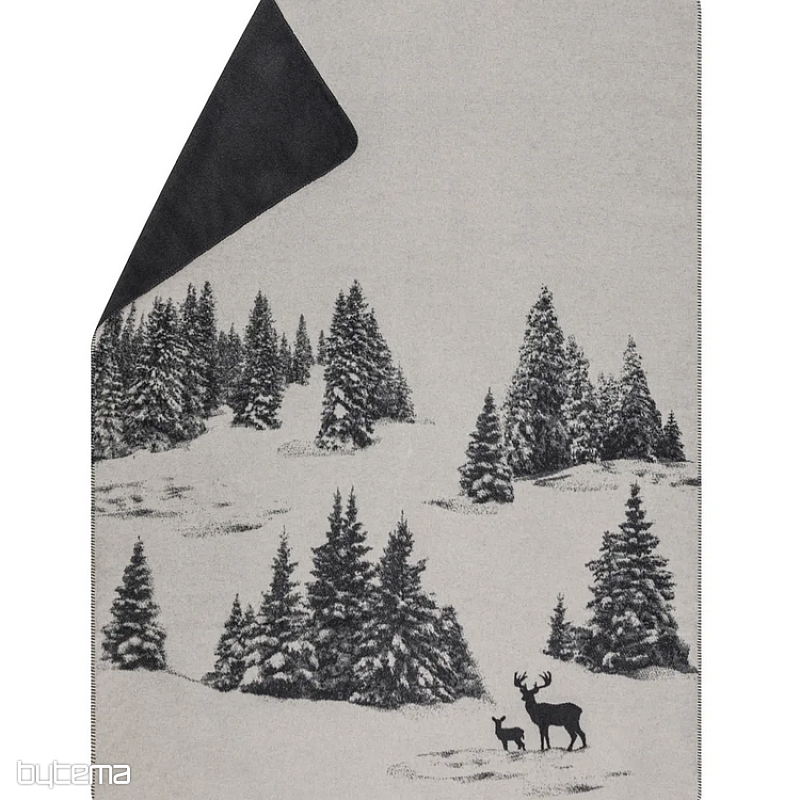 Couverture DF SAVONA SNOWY DEER gris