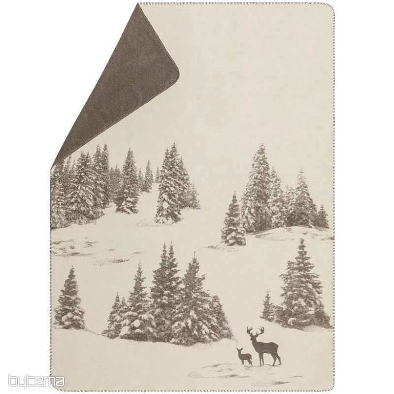Couverture DF SAVONA SNOWY DEER crème